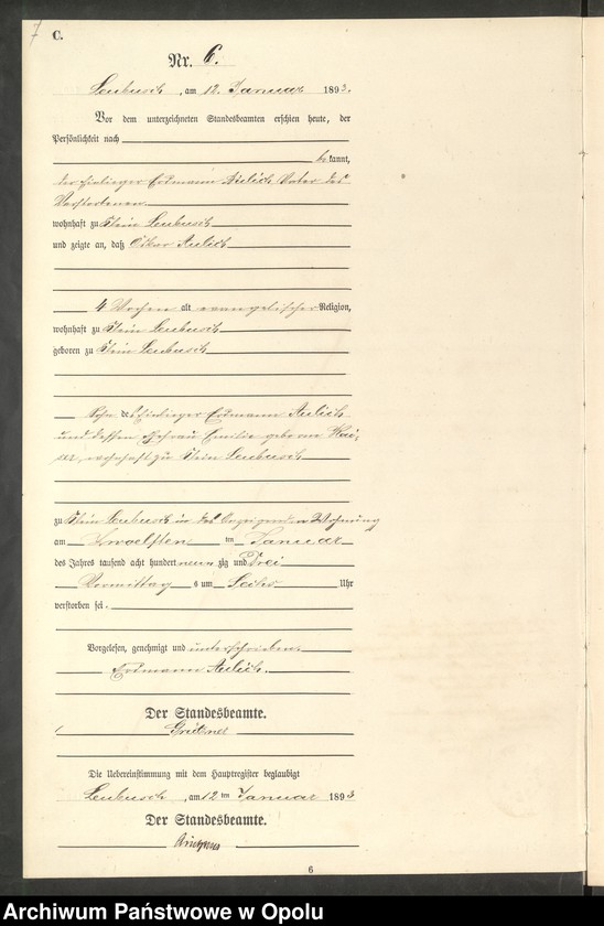 image.from.unit.number "Sterbe-Neben-Register Standes-Amt Leubusch 1893"