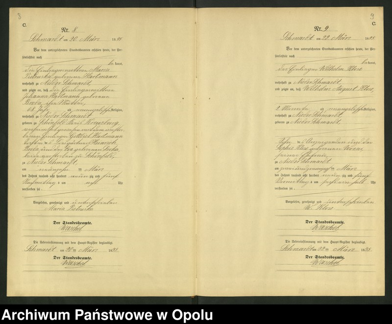 image.from.unit.number "Sterbe-Neben-Register Standesamts Schmardt pro 1895"