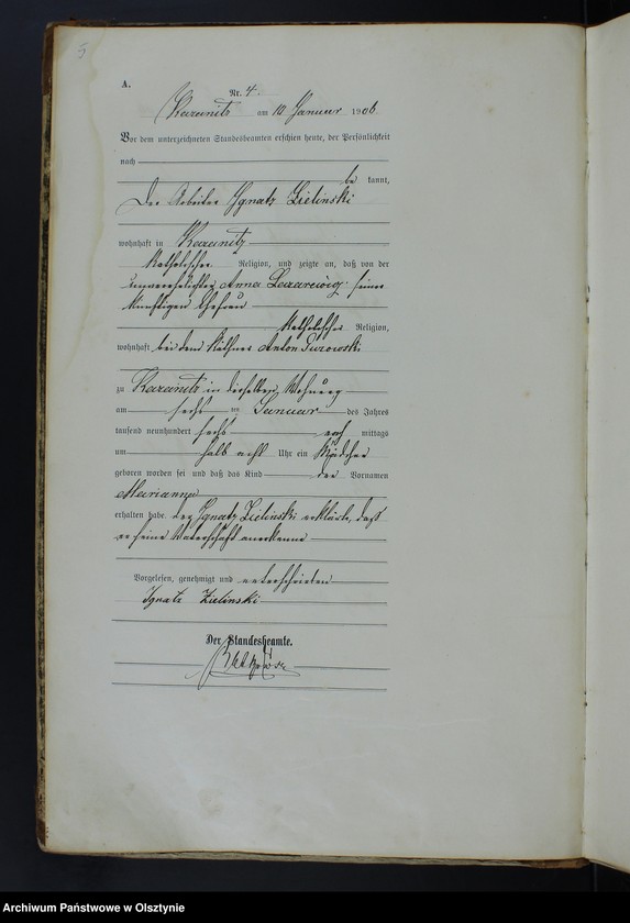 Obraz 7 z jednostki "Geburts-Haupt-Register Nr 1 -85, 1-77, 1-92, 1-76"