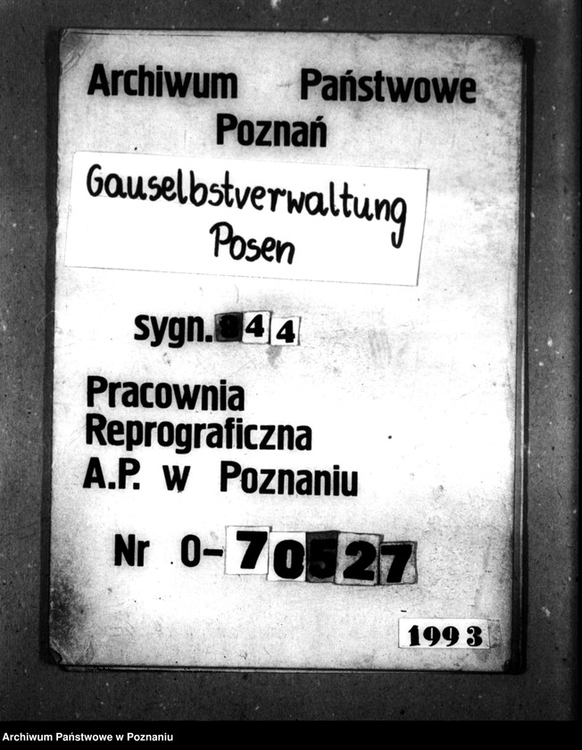Obraz 1 z jednostki "Statistik - Bericht des Gaufürsorgeverbandes Kreisgau Wartheland in Posen über die Durchführung der Tuberculosehilfe im Rechnungsjahr 1943."