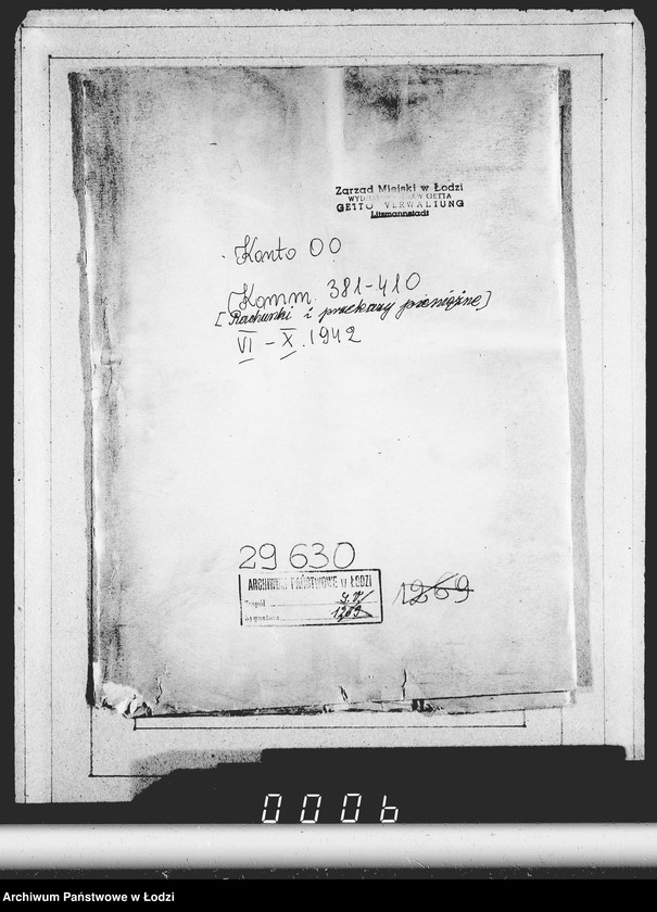 Obraz 4 z jednostki "Konto 00, Komm.381-410 [Rachunki i przekazy pieniężne]"