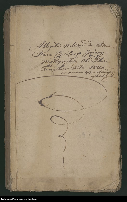 Obraz 2 z jednostki "Alegaty do księgi urodzeń, zapowiedzi, małżeństw i zgonów z 1820 r."