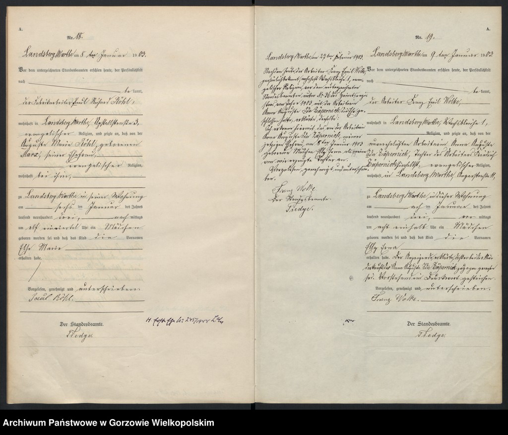 Obraz 12 z jednostki "Geburts Register"