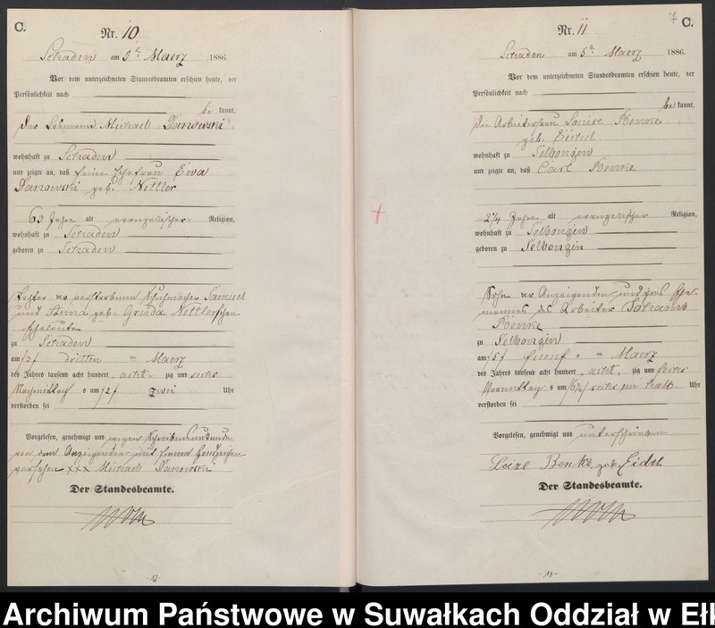 image.from.unit.number "Sterbe-Haupt-Register des Königlich Preussischen Standes-Amtes Schaden Kreis Sensburg"