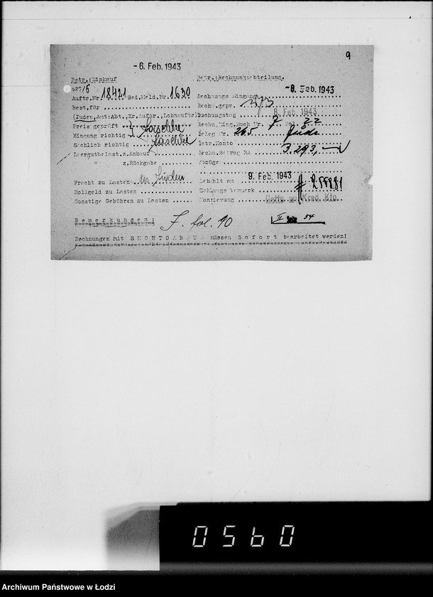 Obraz 13 z jednostki "Lebensmitteleinkauf. Aufträge, [Lieferscheinen und Rechnungen] 18421-18480"