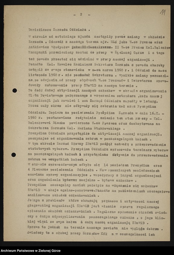 image.from.unit.number "Oddział Powiatowy ZBoWiD w Głogowie. Kampania sprawozdawczo-wyborcza Zarządu Oddziału Powiatowego ZBoWiD w Głogowie w 1961 r.-Protokół z Walnego Zjazdu Powiatowego ZBoWiD - 28 maja 1961"