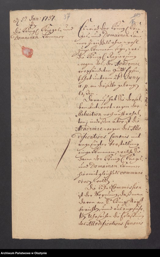 image.from.unit.number "Eisenbart [Eisenbarth], H. [Haupt] A. [Amt] Brandenburg [Pokarmin]. Acta das Gesuch der Universität um Niederschlagung des Allodificationscanons"