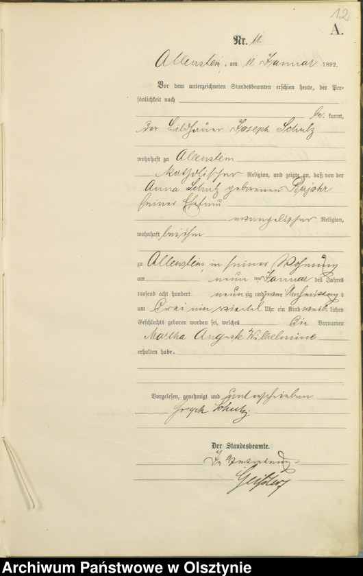 image.from.unit.number "Geburts-Haupt-Register Tom I,Nr 1 - 280"