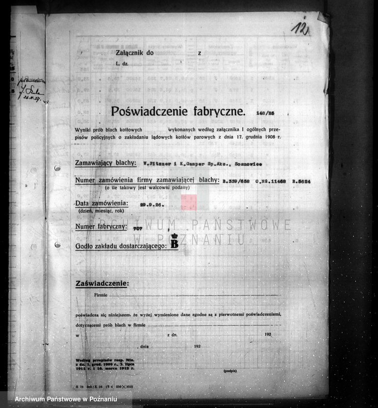image.from.unit.number "Fabryka kwasu węglowego własność L. Rost Poznań-Główna  nr woj. 5958"