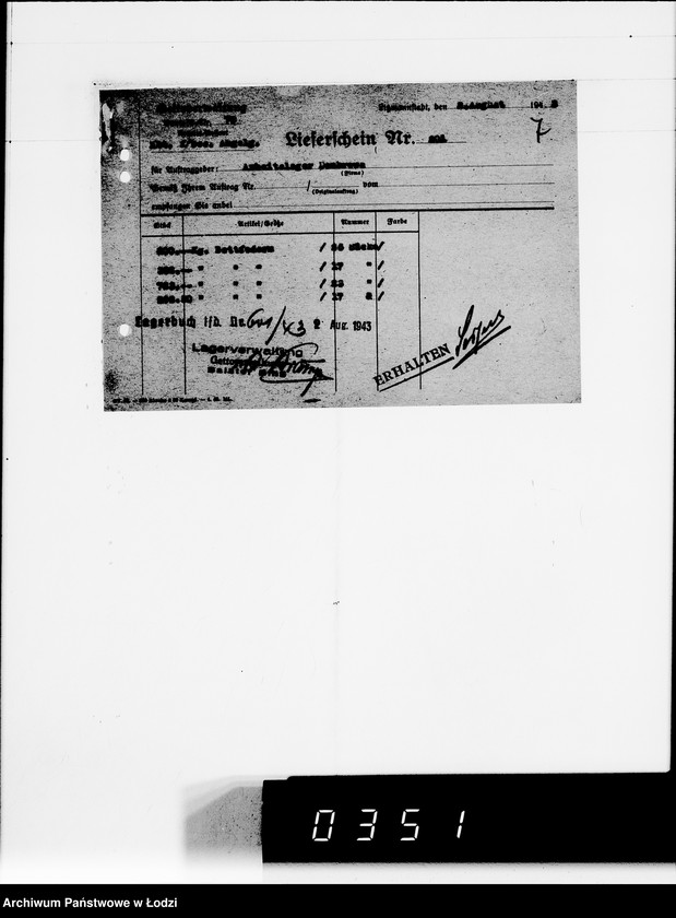 Obraz 11 z jednostki "Lieferscheine Pabianice"