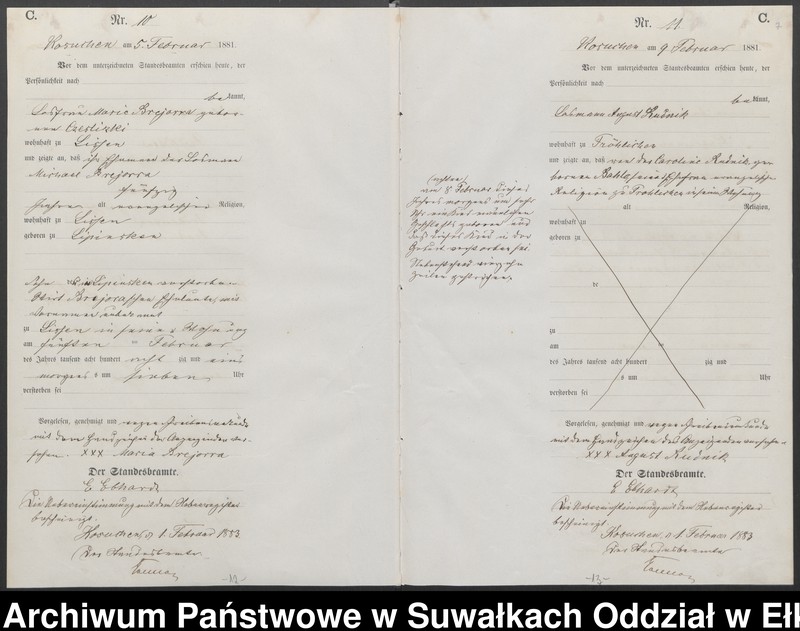 image.from.unit.number "Sterbe-Haupt-Register des Königlichen Preussischen Standes-Amtes Belzonzen Kreis Johannisburg"