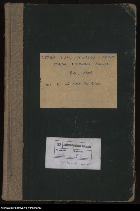 Obraz 2 z jednostki "Księga miejscowa urodzeń tom V"