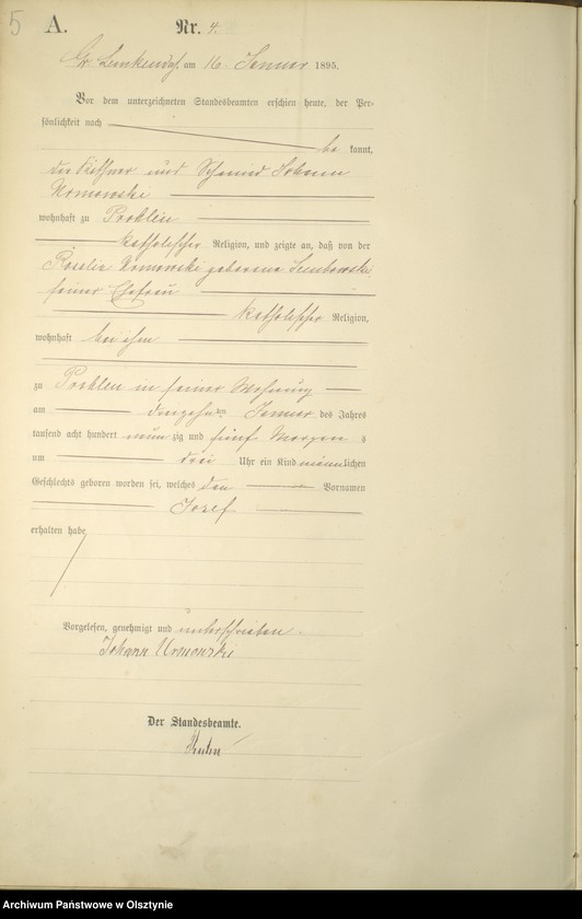 image.from.unit.number "Geburts-Haupt-Register Nr 1 - 77"