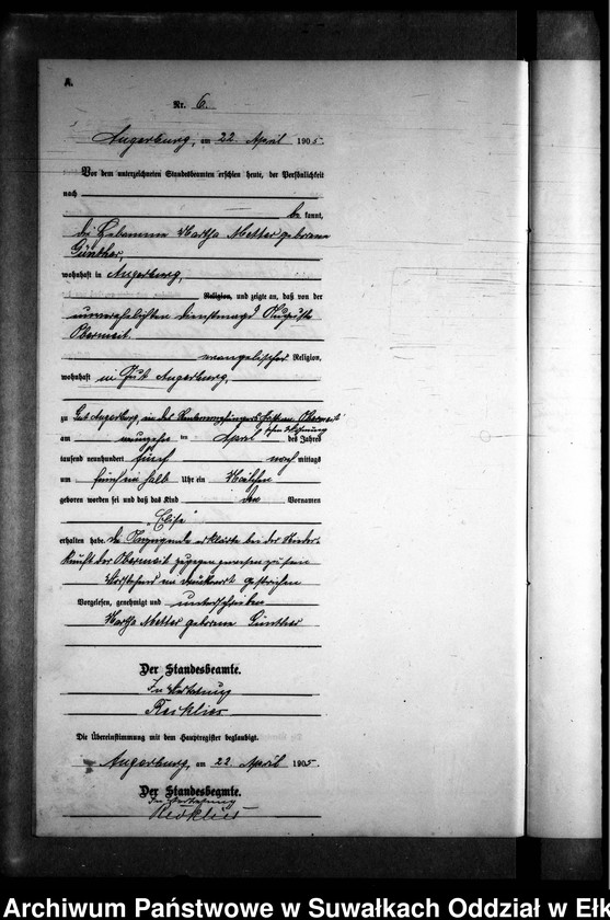 image.from.unit.number "Geburts-Neben-Register des Preussischen Standes-Amtes Kehlen Kreis Angerburg"