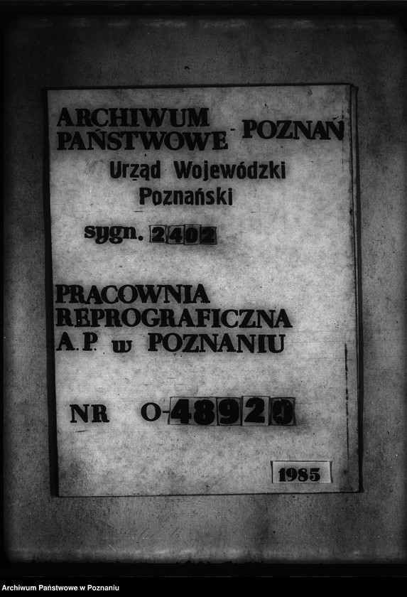 Obraz 1 z jednostki "wyłączenie z art. 5 ustawy o wykonaniu reformy rolnej we wsi Kazimierz Biskupi Białybród powiatu konińskiego"