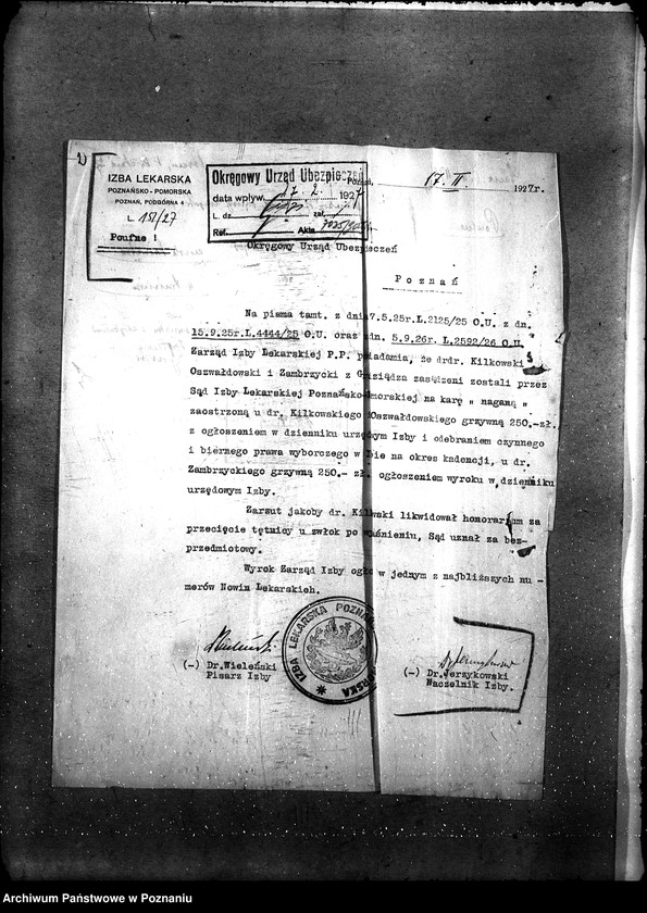 Obraz 5 z jednostki "Sprawy lekarzy [umowy i korespondencja] Okręg. Urząd Ubezpiecz."