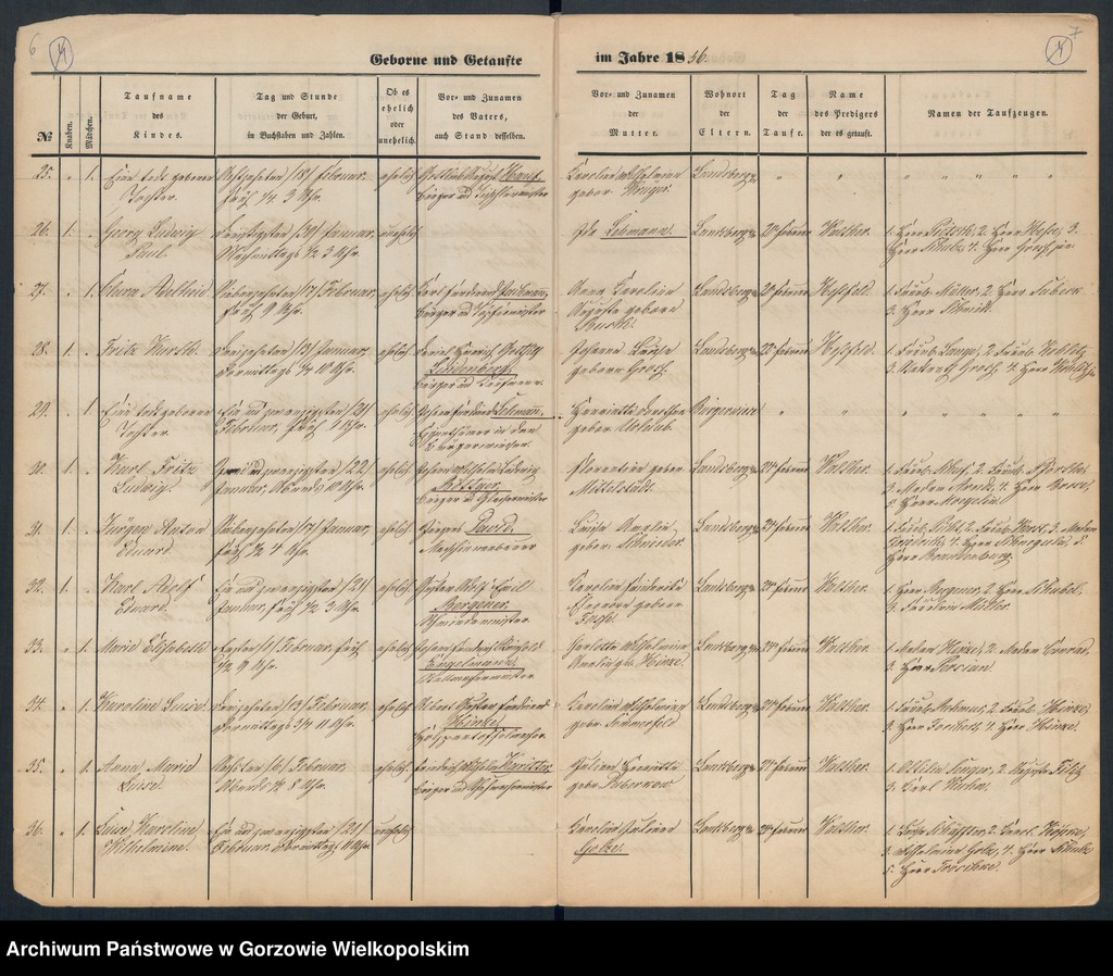 image.from.unit.number "Duplikate der St. Marienkirche Landsberg an der Warthe (Zawiera też księgę zgonów Concordienkirche z 1856 r. oraz dwa zapisy dotyczące małżeństw w 1857 r. w kościele Mariackim)"