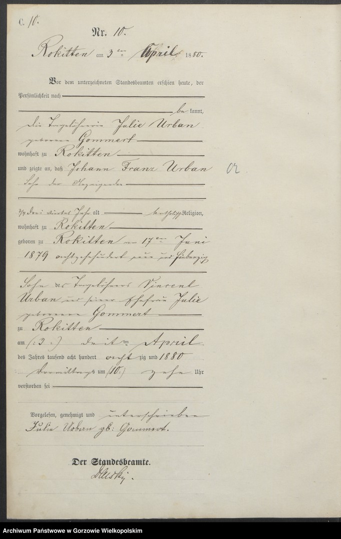 Obraz 13 z jednostki "Sterbe Register"