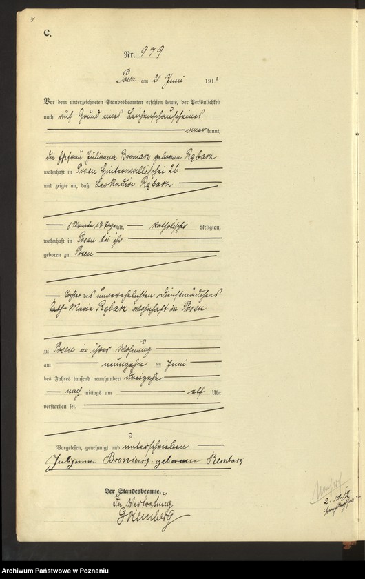 Obraz 6 z jednostki "Księga miejscowa zgonów tom III [Rejestr główny zgonów]"