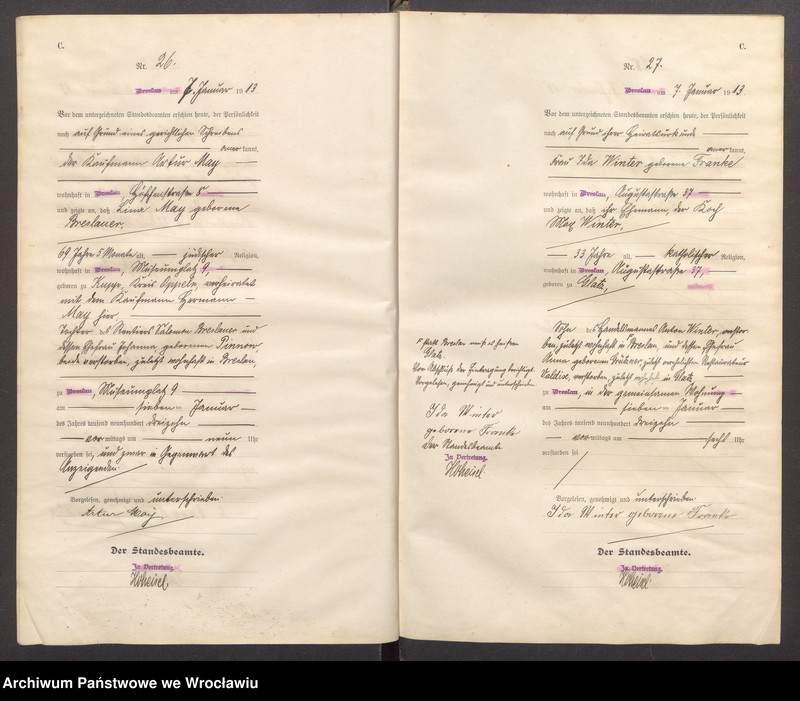 image.from.unit.number "Sterbe-Haupt-Register Breslau IV 1913 Band 1"