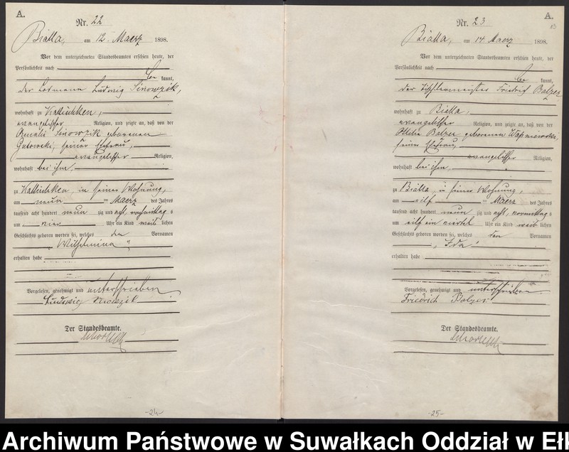 image.from.unit.number "Geburts-Haupt-Register des Königlichen Preussischen Standes-Amtes Bialla Kreis Johannisburg"