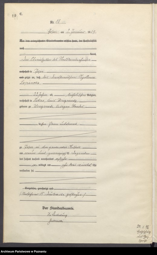 Obraz 12 z jednostki "Księga miejscowa zgonów tom I [Rejestr główny zgonów]"