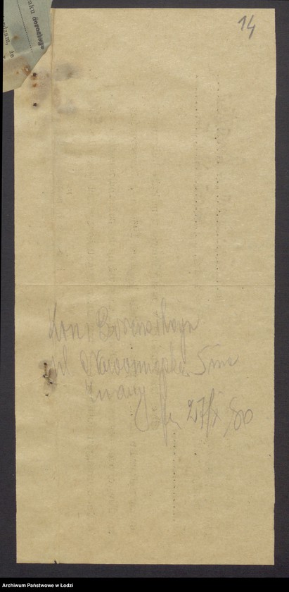 Obraz 16 z jednostki "Fiszel Korn i Hers Icek Borenstein – sprzedaż gotowej garderoby"