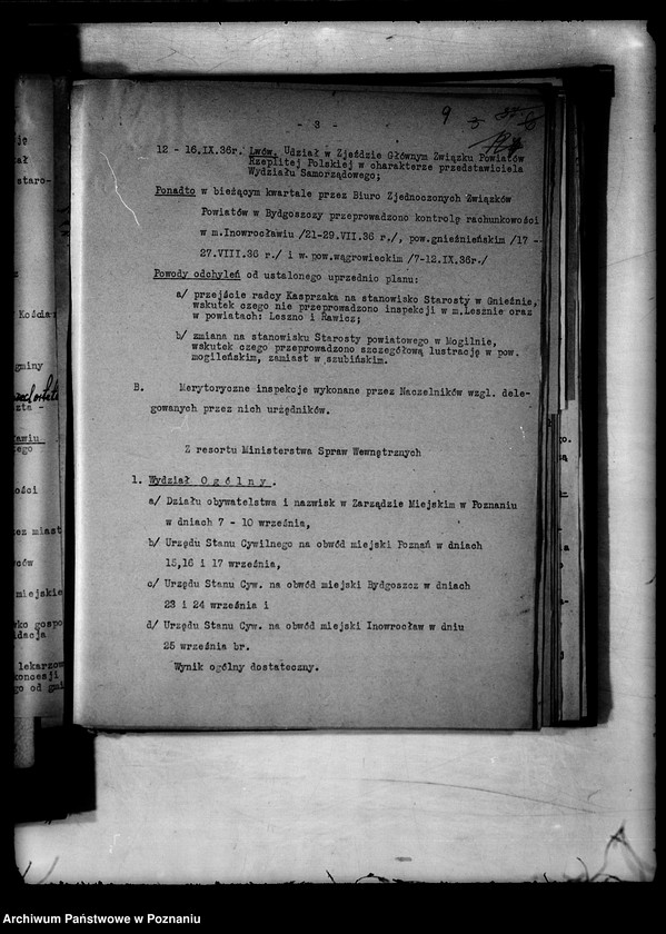 Obraz 13 z jednostki "Konferencje naczelników wydziałów protokoły zebrań periodycznych naczelników władz i urzędów niezespolonych/"