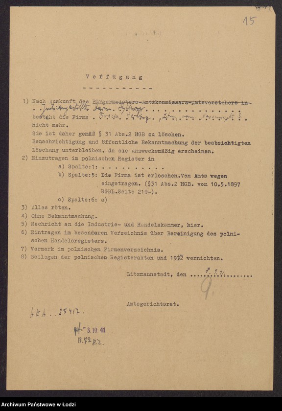 Obraz 17 z jednostki "Mendel Herling, Wolf Lejb Herling- sprzedaż skór"