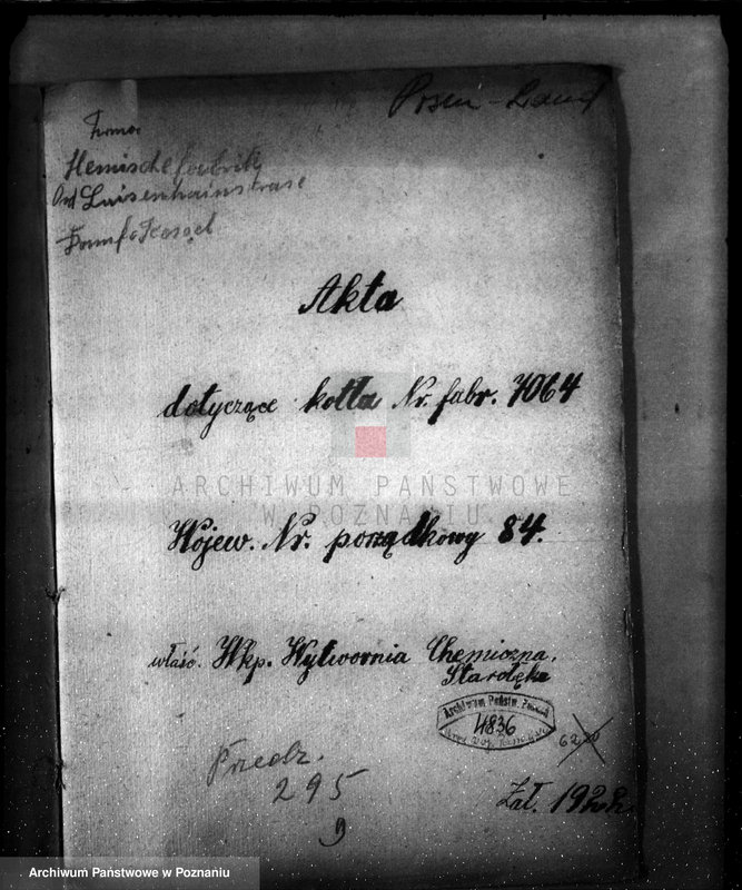 Obraz 4 z jednostki "Wielkopolska wytwórnia chemiczna ul. Starołęka nr woj. 84"