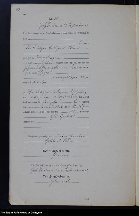 image.from.unit.number "Geburts-Neben-Register Nr 1 - 38 [Księga urodzeń- wtóropis ]"
