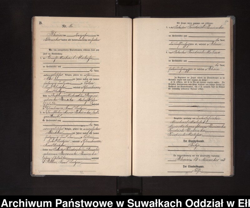 image.from.unit.number "Heiraths-Neben-Register des Königlichen Preussischen Standes-Amtes Orlen Kreis Loetzen"