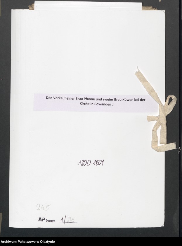 image.from.unit.number "Den Verkauf einer Brau Pfanne und zweier Brau Küwen bei der Kirche in Powanden"