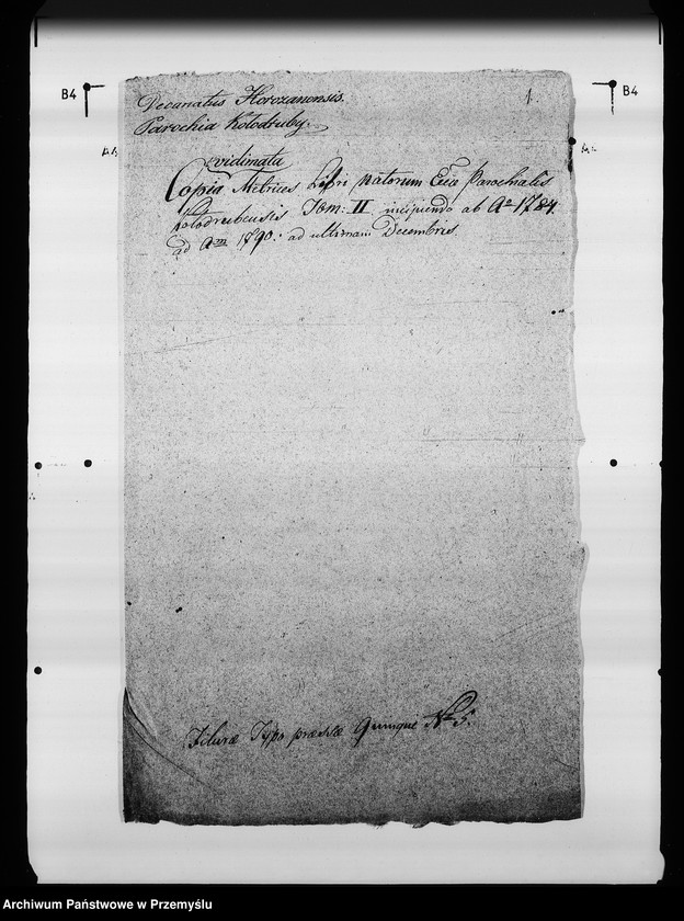 Obraz 4 z jednostki "[Kopie ksiąg metrykalnych parafii Kołodruby (dekanat Komarno)]"