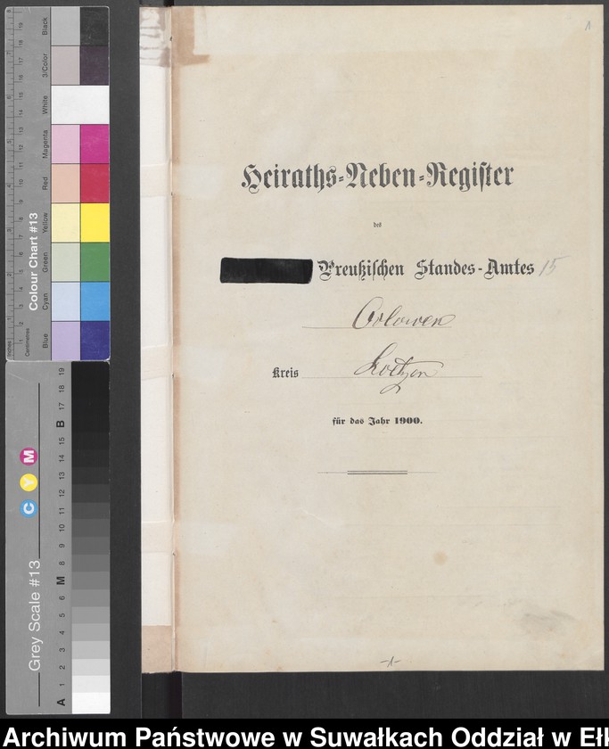 image.from.unit.number "Heiraths-Neben-Register des Preussischen Standes-Amtes Orlowen Kreis Loetzen"