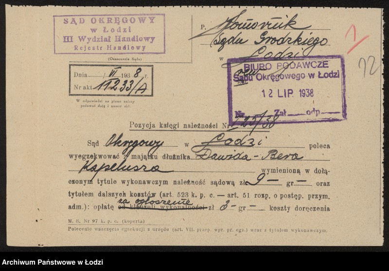 Obraz 14 z jednostki "Dawid – Ber Kapelusz- sprzedaż dodatków zegarmistrzowskich"