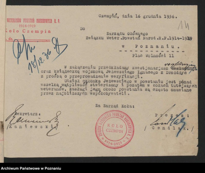 Obraz 16 z jednostki "Czempiń, powiat Kościan akta koła."