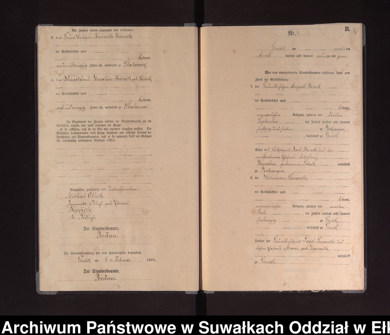 image.from.unit.number "Heiraths-Neben-Register des Königlichen Preussischen Standes-Amtes Gneist Kreis Loetzen"