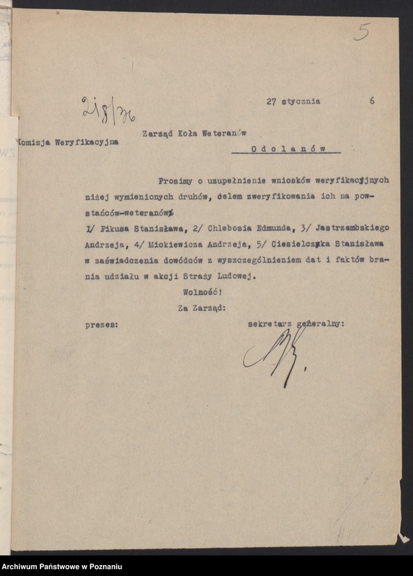 Obraz 8 z jednostki "Odolanów, powiat Ostrów - akta koła."