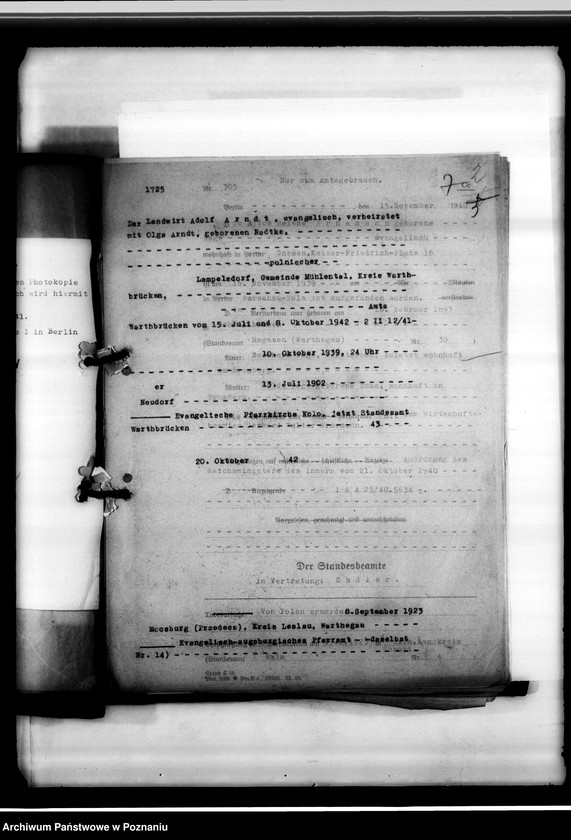 Obraz 10 z jednostki "Sterbeurkunden. Krieg 1939 A - L"