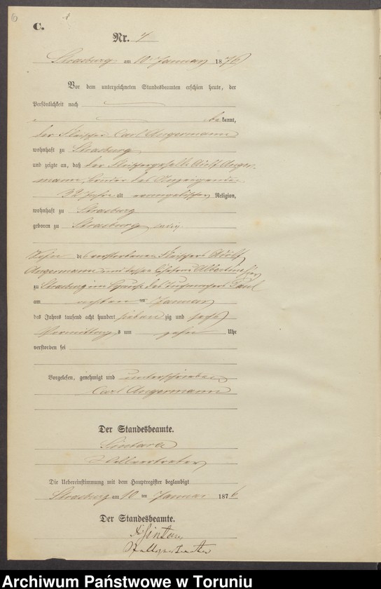image.from.unit.number "Sterbe-Neben-Register Stadt Strasburg [Brodnica-Miasto] für das Jahr 1876"