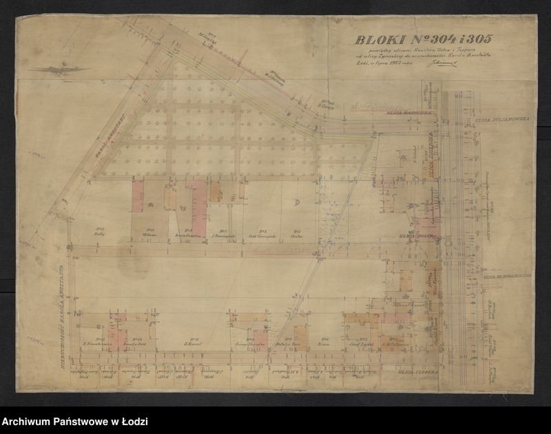 Obraz 2 z jednostki "Łódź. Plan róg ulic Sowińskiego - Łagiewnica"