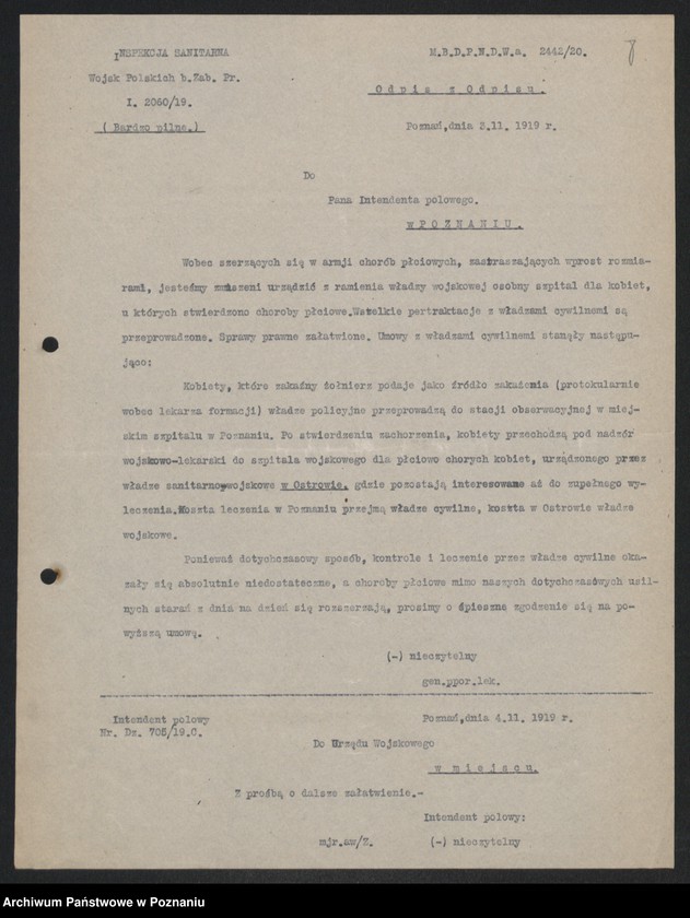 Obraz 10 z jednostki "Ministerstwo byłej Dzielnicy Pruskiej - Departament Zdrowia Publicznego. Akta w sprawie: Lecznic dla chorych wenerycznie kobiet [korespondencja]"