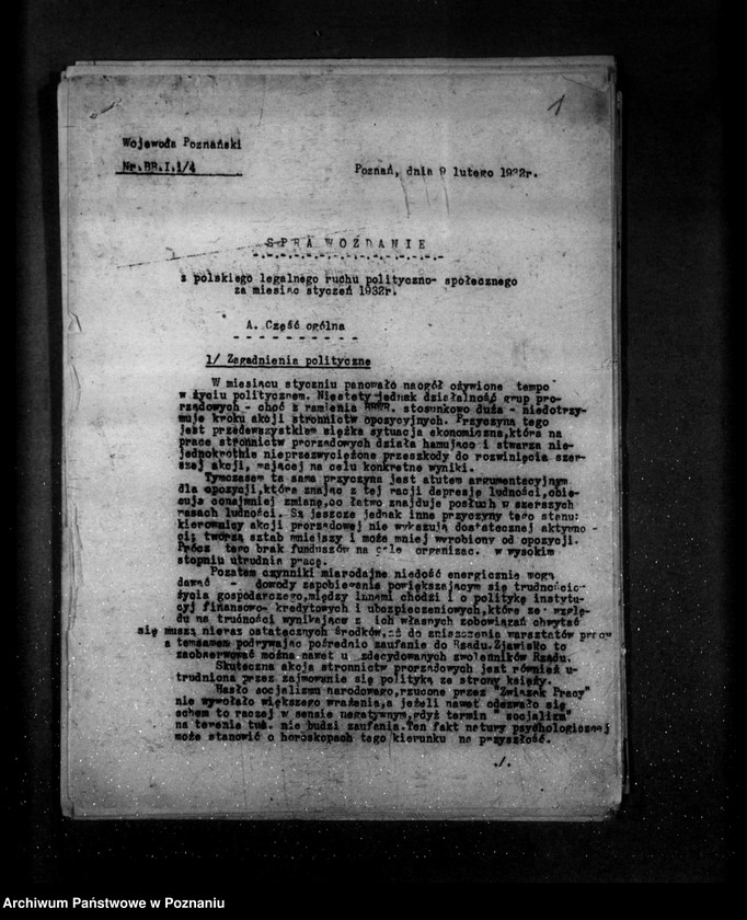 Obraz 5 z jednostki "Sprawozdania z polskiego legalnego ruchu polityczno-społecznego za miesiące styczeń, luty, marzec 1932 r."