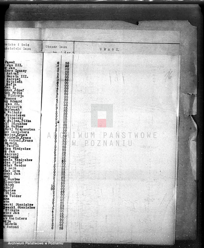 Obraz 20 z jednostki "/Spis właścicieli lasów z terenu powiatu czarnkowskiego"