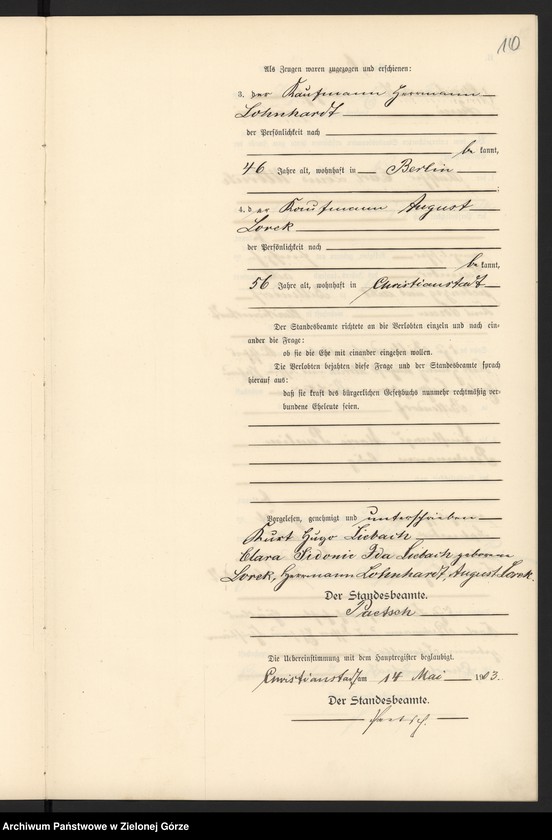 image.from.unit.number "Heiraths-Neben-Register im Standes-Amt Christianstadt a[m] B[ober] Kreis Sorau N[ieder] L[ausitz] pro 1903"