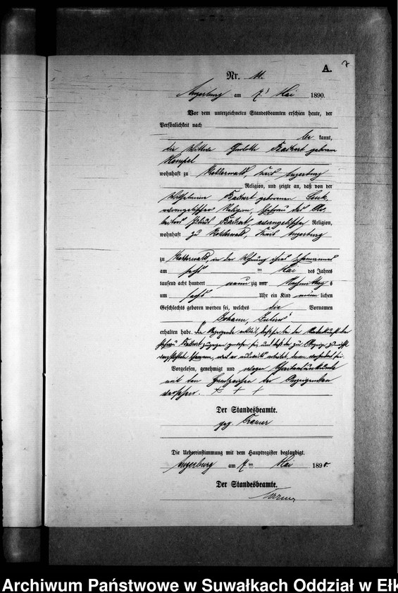 image.from.unit.number "Geburts-Neben-Register des Preussischen Standes-Amtes Kehlen Kreis Angerburg"