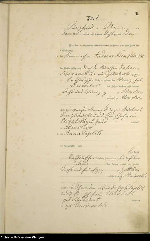 image.from.unit.number "Heiraths-Haupt-Register Nr 1 - 21"
