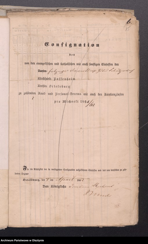image.from.unit.number "Einnahme und Ausgabe Beläge zur Kirchen Kassen Rechnung von Passenheim pro 1862"