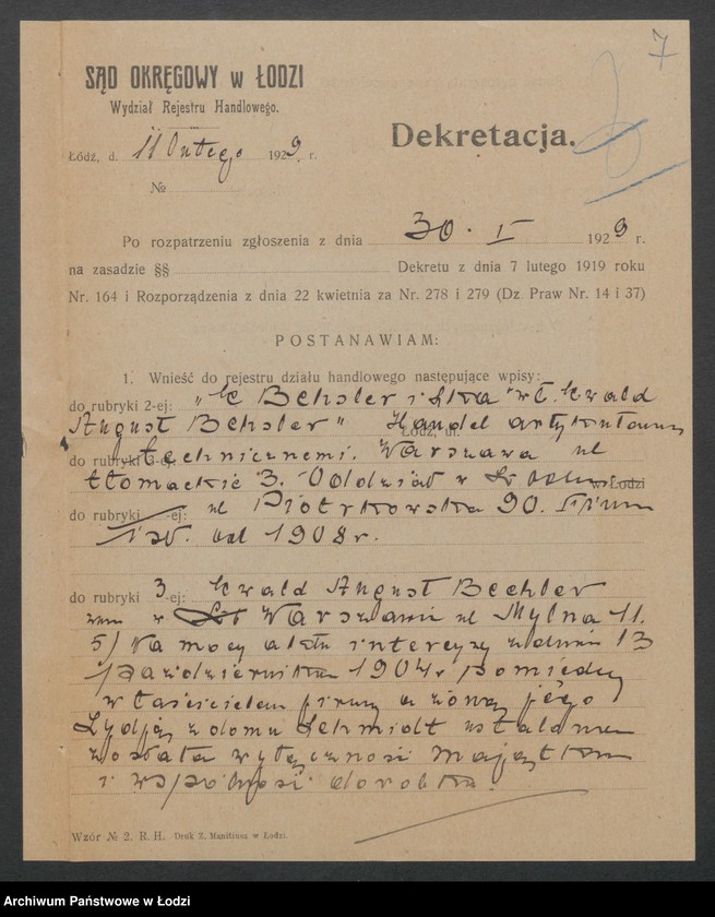 Obraz 9 z jednostki "E.Behsler i S-ka- skład artykułów technicznych"